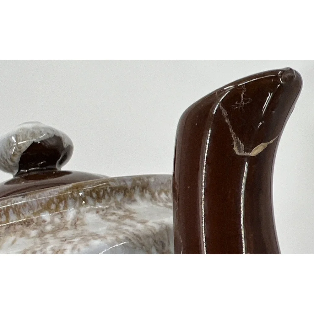 Vintage Brown Drip Glaze Ceramic Teapot MCM Grannycore‎ Made In Japan